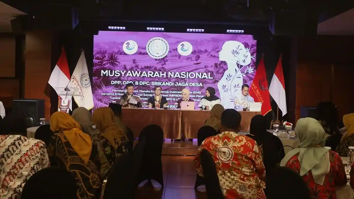 Suasana Musyawarah Nasional perdana gerakan perempuan Srikandi Jaga Desa di Jakarta